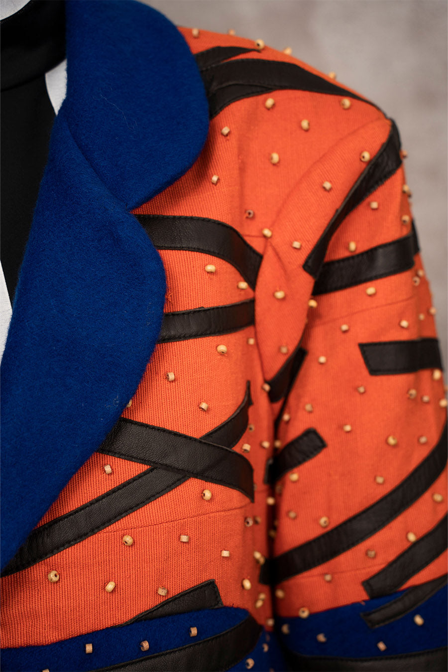 Jas Cocoon Beaded, Leather Embellished Coat – AWE Clothng